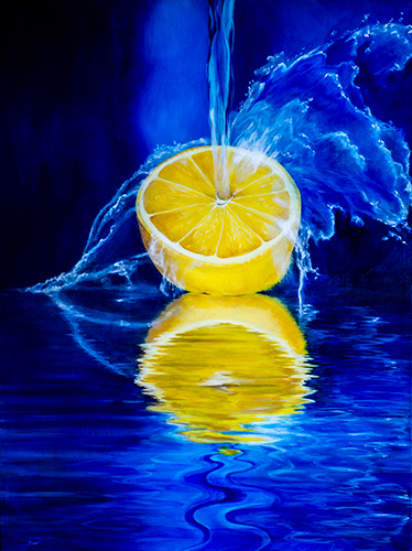 “And a Lemon on the Side” Acrylic on Canvas, 30” x 40”by artist Robin Harris. See her portfolio by visiting www.ArtsyShark.com 