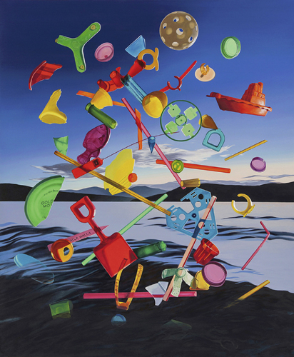 “The Floating World” Oil on Canvas, 60” x 72” by artist Karen Hackenberg. See her portfolio by visiting www.ArtsyShark.com