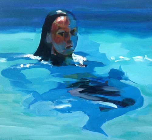 "Now Head Above Water" oil on canvas, 24" x 36" by Ted Blackall. See his artist feature at www.ArtsyShark.com
