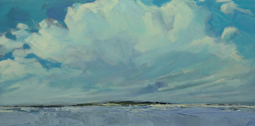 “Pompous Cloud” Acrylic, 12” x 24” by artist Gabriella Collier. See her portfolio by visiting www.ArtsyShark.com