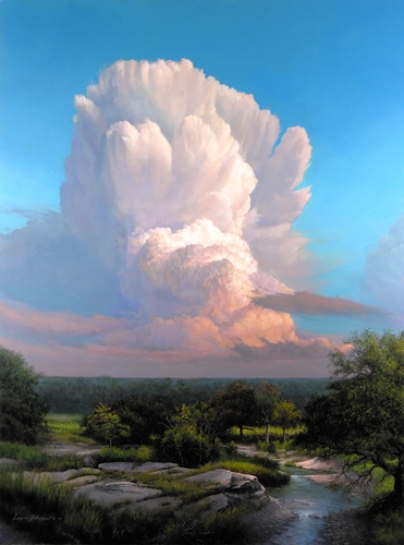 “Storm Approaching” Oil on Panel, 30” x 40” by Layne Johnson. See his artist feature at www.ArtsyShark.com