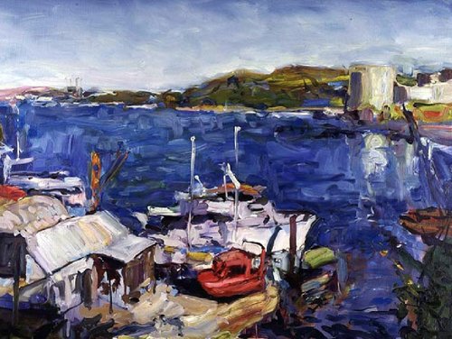 "Windy Berry's Bay" oil on canvas, 48" x 36" by Ted Blackall. See his artist feature at www.ArtsyShark.com