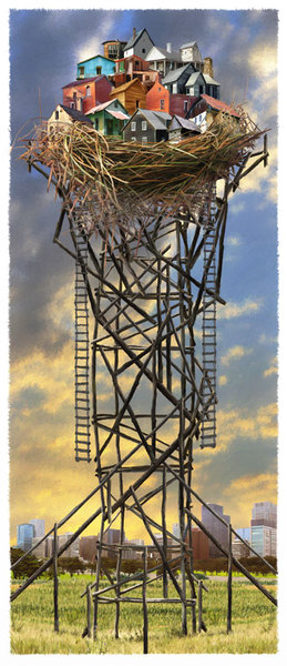 "Tower Nest" Digital Art, Various Sizes by artist John Leben. See his portfolio by visiting www.ArtsyShark.com