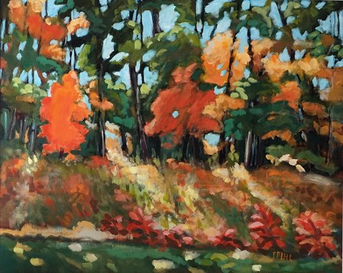 "Autumn 4", 18" x 24" acrylic by Joyce Pihl. See her artist feature at www.ArtsyShark.com