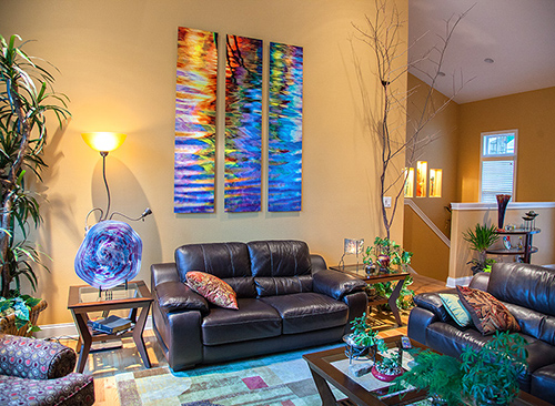 Artist Dennis Sabo's Artwork in a home. See his portfolio by visiting www.ArtsyShark.com