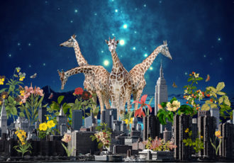 "Tomorrowland" Digital Collage, 70cm x 50cm by artist Gloria Sánchez. See her portfolio by visiting www.ArtsyShark.com