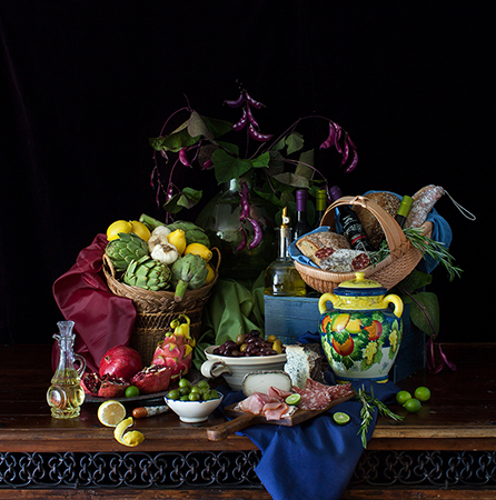 'Still Life with Olives & Exotic Fruits" Photography, Various Sizes by artist Yelena Strokin. See her portfolio by visiting www.ArtsyShark.com