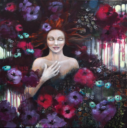 "Internal Feeling" Acrylic, 80cm x 80cm by artist Malin Ӧstlund. See her portfolio by visiting www.ArtsyShark.com