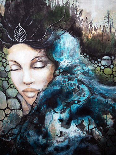 "Mother Nature" Acrylic, 60cm x 80cm by artist Malin Ӧstlund. See her portfolio by visiting www.ArtsyShark.com