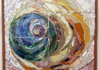 “Vladamir’s Circle” Mixed Material Mosaic, 25” x 25” by artist Cynthia Fisher. See her portfolio by visiting www.ArtsyShark.com