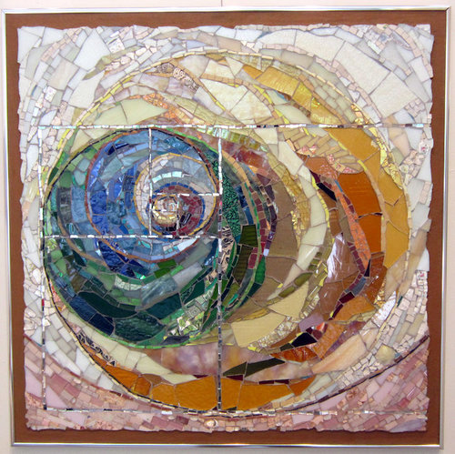 “Vladamir’s Circle” Mixed Material Mosaic, 25” x 25” by artist Cynthia Fisher. See her portfolio by visiting www.ArtsyShark.com