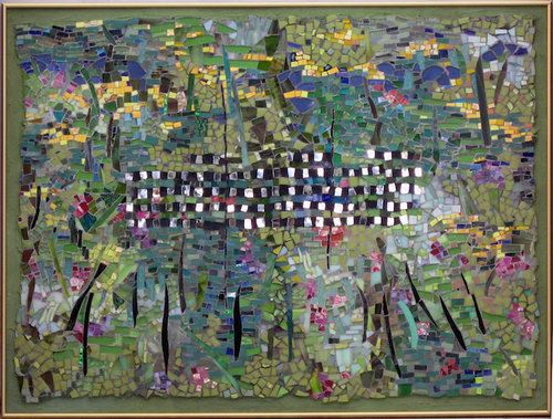 “To Every Thing There is a Season, Summer” Mixed Material Mosaic, 32” x 25” by artist Cynthia Fisher. See her portfolio by visiting www.ArtsyShark.com