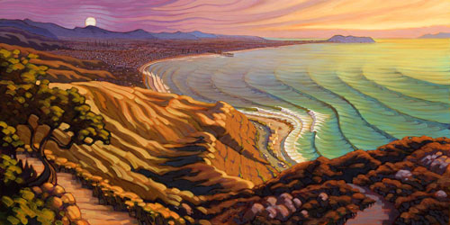 “Chasing Gold” Acrylic on Canvas, 48" x 24"by artist Matt Beard. See his portfolio by visiting www.ArtsyShark.com 