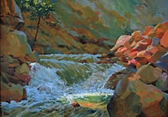 “Canyon Light” Oil, 39” x 29” by artist Don Borie. See his portfolio by visiting www.ArtsyShark.com