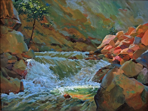 “Canyon Light” Oil, 39” x 29” by artist Don Borie. See his portfolio by visiting www.ArtsyShark.com