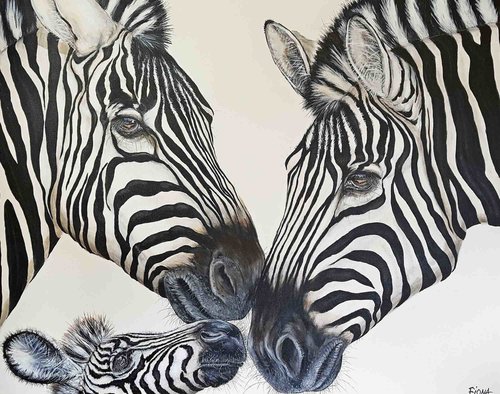 "Family Ties" Acrylic on Canvas, 100cm x 80cm by artist Fiona Groom. Visit www.ArtsyShark.com to see her portfolio.