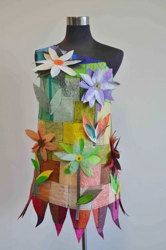 “Flower Dress” Recycled Plastic Bags on Mannequin, 50cm x 80cm