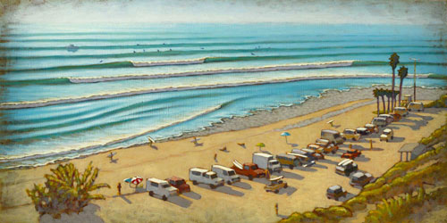 “Lined Up” Acrylic on Canvas, 36" x 18" by artist Matt Beard. See his portfolio by visiting www.ArtsyShark.com
