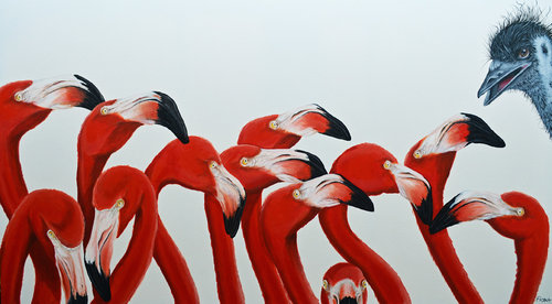 "Looook Into My Eyesss" Acrylic on Canvas, 180cm x 100cm by artist Fiona Groom. Visit www.ArtsyShark.com to see her portfolio.
