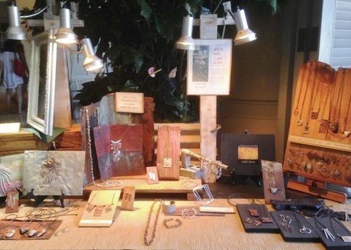 Display of jewelry designer Mckenna Hallett's collection