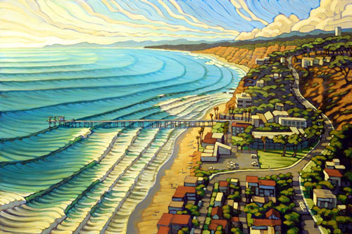 “Scripps and Salsa” Acrylic on Canvas, 36" x 24" by artist Matt Beard. See his portfolio by visiting www.ArtsyShark.com