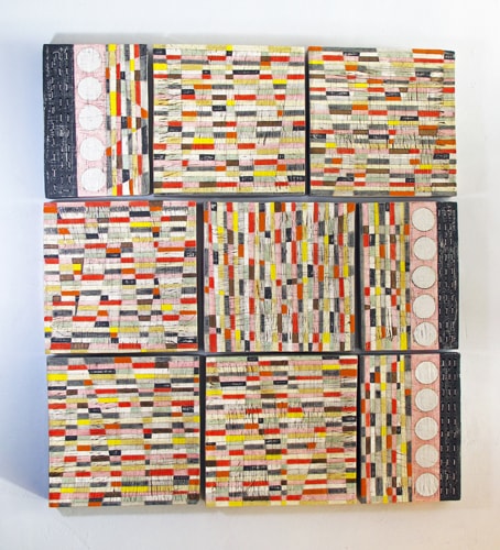 "Sunset Wall Quilt" Ceramic, 40" x 45" x 2" by artist Sheryl Zacharia. See her portfolio by visiting www.ArtsyShark.com