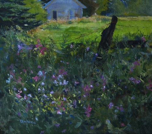 “Sweet Peas” Oil, 15” x 18” by artist Don Borie. See his portfolio by visiting www.ArtsyShark.com