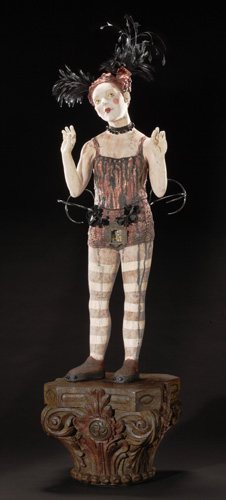“Voices” Porcelain and Mixed Media, 16” x 50” x 14” by artist Kirsten Stingle. See her portfolio by visiting www.ArtsyShark.com