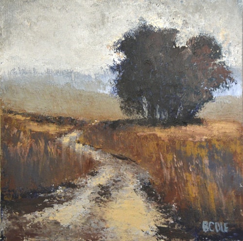 “Foggy Morning” Oil, 12” x 12”by artist Beth Cole. See her portfolio by visiting www.ArtsyShark.com