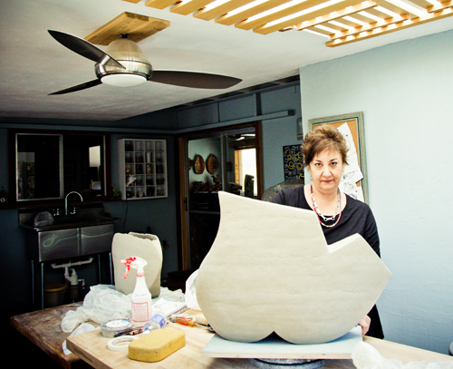 Artist Sheryl Zacharia in the studio. See her portfolio by visiting www.ArtsyShark.com