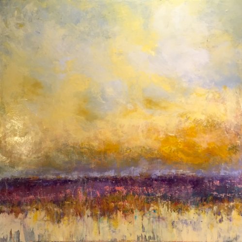“And You Were Always On My Mind” Oil and Cold Wax, 24” x 24” by artist Sally Sharp. See her portfolio by visiting www.ArtsyShark.com