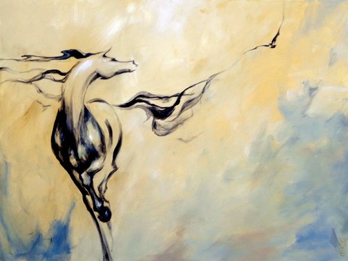 Dina Dargo - "Horse Calling Crow" Acrylic