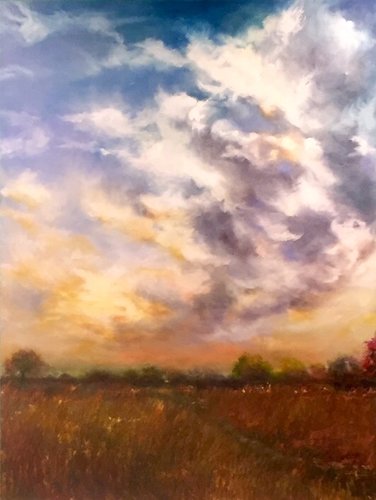 “Morning has Broken” Oil stick on canvas, 30” x 40” by artist Sally Sharp. See her portfolio by visiting www.ArtsyShark.com