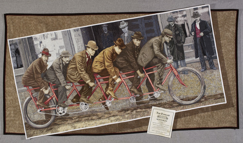 “Bike Boys” Fiber, 83” x 46”by artist Lea McComas. See her portfolio by visiting www.ArtsyShark.com 