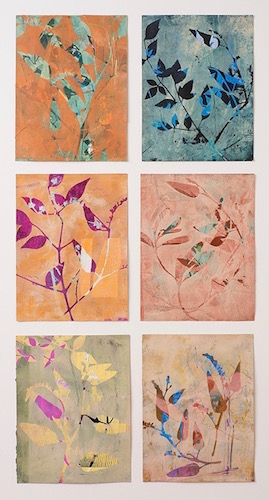 “Folia” Monoprint Collage, 19” x 38” by artist Hannah Hunter. See her portfolio by visiting www.ArtsyShark.com