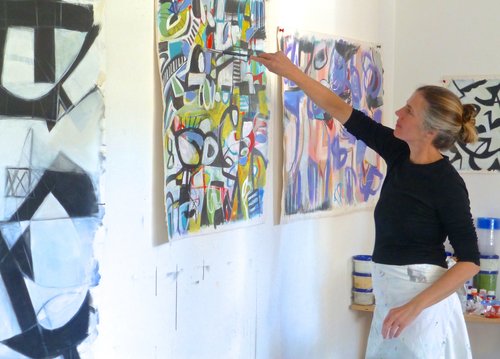 Artist Michelle Louis at work