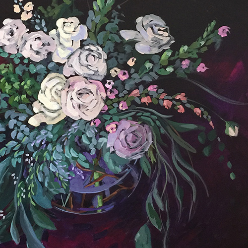 “Moonlight Serenade” (detail) Acrylic on Gallery Wrapped Canvas, 36” x 36” by artist Sue Riger. See her portfolio by visiting www.ArtsyShark.com