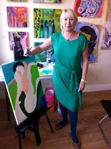 Artist Carol Lisa Lozito in her studio