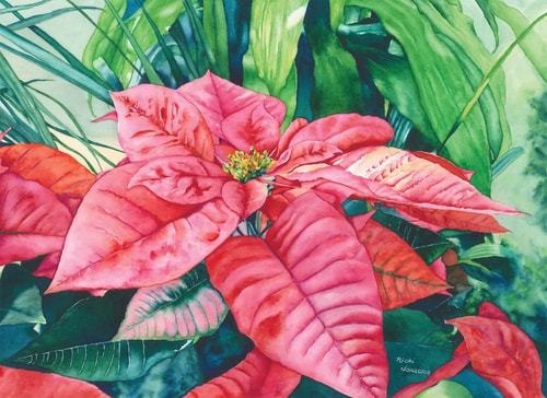 “Flower of the Holy Night” Watercolor, 14” x 10” by artist Nicki Isaacson. See her portfolio by visiting www.ArtsyShark.com