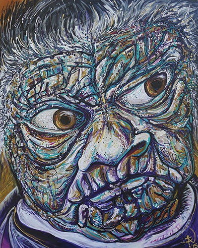 “Sad Face” Acrylic on Canvas, 110cm x 90cm by artist Tina Dinte. See her portfolio by visiting www.ArtsyShark.com