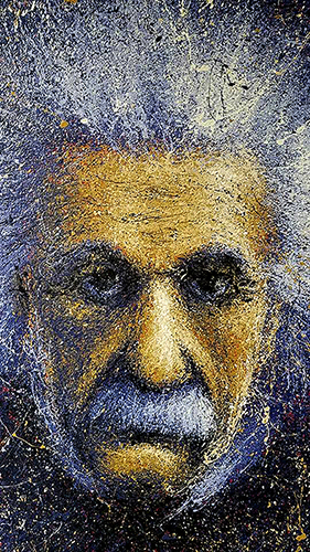 "Einstein" Acrylic, 24” x 48” by artist Billy Tackett. See his portfolio by visiting www.ArtsyShark.com