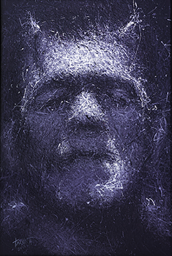 "Frankenstein" Acrylic, 24” x 36”by artist Billy Tackett. See his portfolio by visiting www.ArtsyShark.com