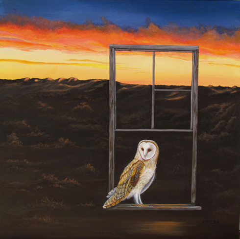 “Window to the West” ”(Mystical Encounters series) Acrylic, 20” x 20”by artist Victoria Mauldin. See her portfolio by visiting www.ArtsyShark.com 