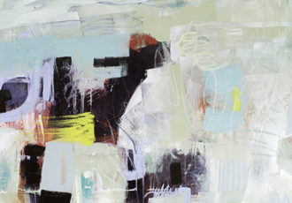 "Battlefield From a Meadow" Acrylic on Canvas, 100cm x 100cm by artist Maryanne Hawes. See her portfolio by visiting www.ArtsyShark.com