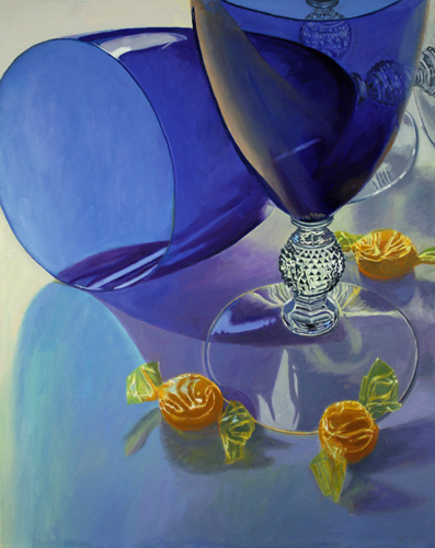 "Blue Glasses and Butterscotch" Oil on Canvas, 24" x 30" by artist Douglas Newton. See his portfolio by visiting www.ArtsyShark.com