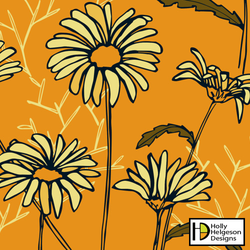 "Daisy Daze" Surface Design by Holly Helgeson. See her portfolio by visiting www.ArtsyShark.com.