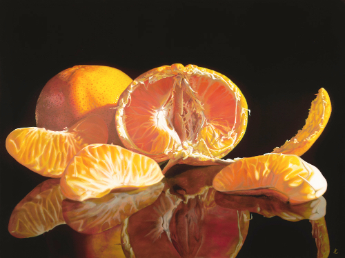 "Mandarin 7" Oil on Canvas, 150cm x 112cm by artist Anne-Marie Zanetti. See her portfolio by visiting www.ArtsyShark.com