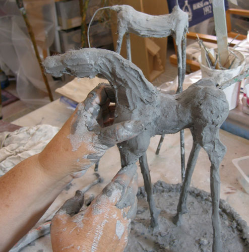 Process: sculpting clay by artist Mindy Colton. See her portfolio by visiting www.ArtsyShark.com