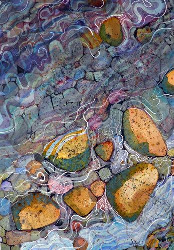“River of Life” Holbein Watercolour on Arches Paper, 560cm x 760cmby artist Caroline Deeble. See her portfolio by visiting www.ArtsyShark.com