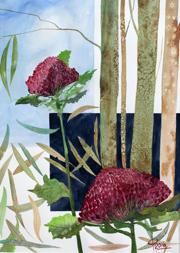 “Solitude” Holbein Watercolour on Arches Paper, 560cm x 760cm by artist Caroline Deeble. See her portfolio by visiting www.ArtsyShark.com